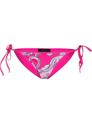 Versace baroque pattern-print bikini bottoms - Pink