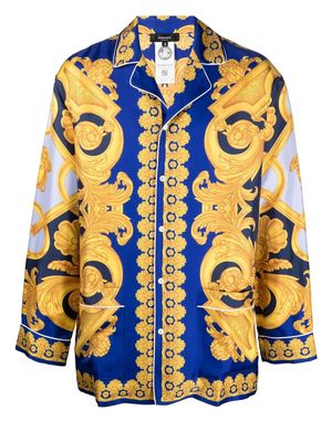Versace baroque-pattern print pyjama top - Blue