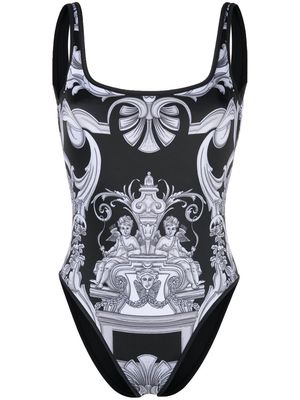 Versace baroque pattern-print swimsuit - Black