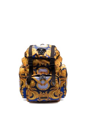 Versace baroque print backpack - Gold