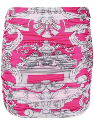 Versace Baroque-print mini skirt - Pink