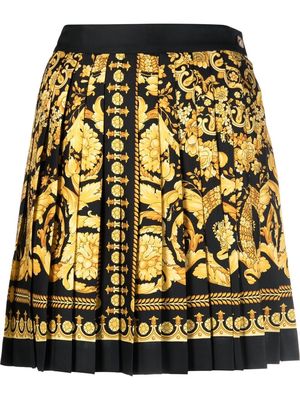 Versace baroque-print pleated skirt - Yellow