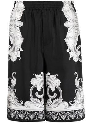 Versace Baroque-print wide shorts - Black
