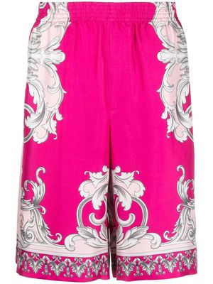 Versace Baroque-print wide shorts - Pink