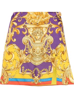 Versace baroque-print wrap skirt - Yellow