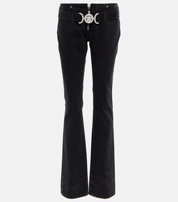 Versace Belted low-rise flared jeans