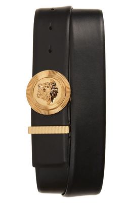 Versace Biggie Medusa Belt in Black/Gold