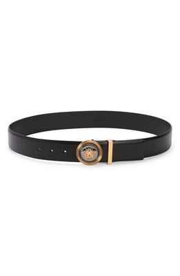 Versace Biggie Medusa Coin Belt in Black/Versace Gold/Ruthenium