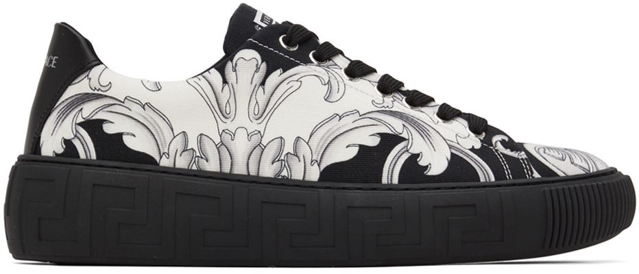 Versace Black & White Canvas Sneakers