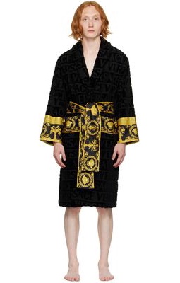 Versace Black 'I Heart Baroque' Robe