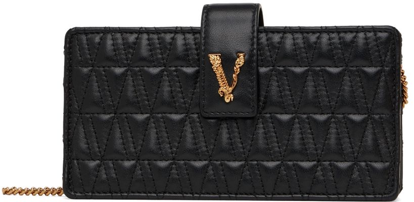 Versace Black Mini Virtus Quilted Bag