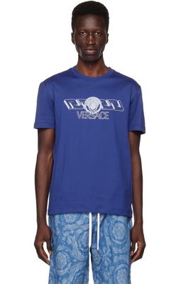 Versace Blue La Greca T-Shirt