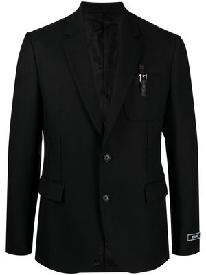 Versace buckle-detail single-breasted blazer - Black