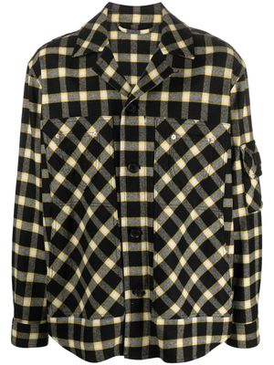 Versace button-down checked shirt jacket - Black