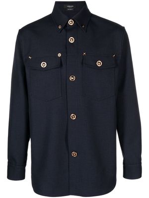 Versace button-down fastening jacket - Blue