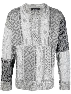 Versace cable-knit jumper - Grey