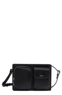 Versace Cargo Calfskin Crossbody Bag in Black Palladium