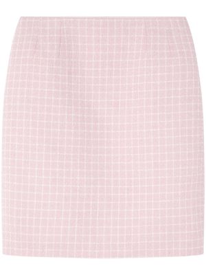 Versace check-pattern tweed miniskirt - Pink