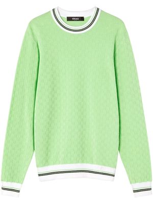 Versace checked cotton-blend jumper - Green