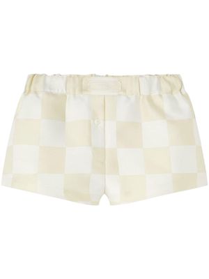 Versace checked satin shorts - Neutrals