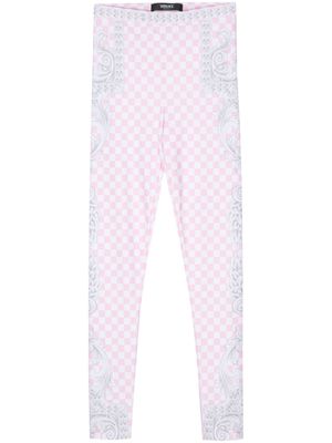 Versace checkerboard-pattern leggings - Pink