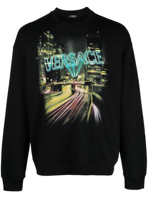 Versace City Lights cotton sweatshirt - Black