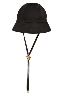 Versace Cotton Poplin Bucket Hat in Black
