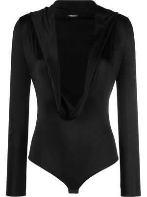 Versace cowl-neck long-sleeved bodysuit - Black