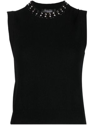 Versace crew-neck knitted vest top - Black