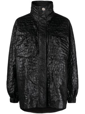 Versace crocodile-effect faux-leather jacket - Black