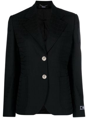Versace crocodile-jacquard wool blazer - Black