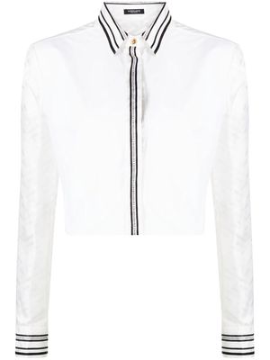 Versace cropped silk shirt - White