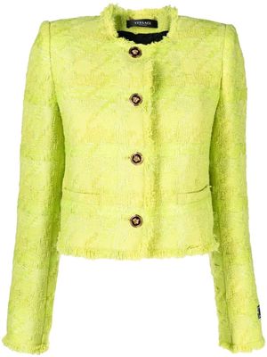 Versace cropped tweed jacket - Green
