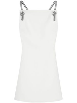 Versace crystal-embellished low-back minidress - White