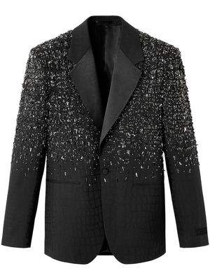 Versace crystal-embellished virgin-wool blazer - Black