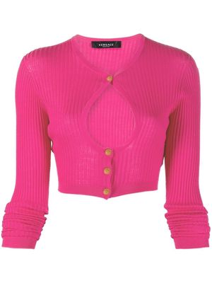 Versace cut-out detailed cardigan - Pink