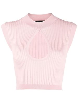 Versace cut-out ribbed crop top - Pink