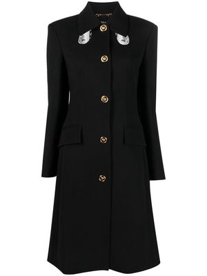 Versace cut-out single-breasted coat - Black