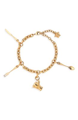Versace Cutlery Charm Bracelet in Gold