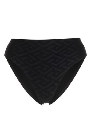 Versace debossed-monogram high-waisted bikini bottom - Black