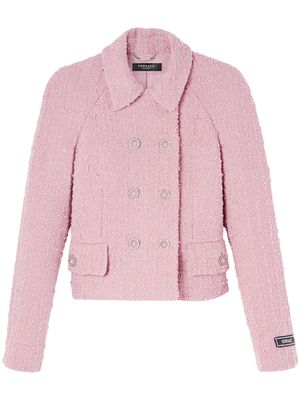 Versace double-breasted tweed jacket - Pink