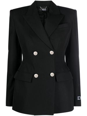 Versace double-breasted wool blazer - Black