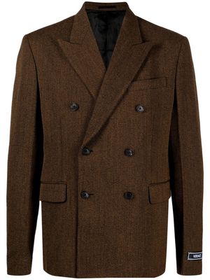 Versace double-breasted wool blazer - Brown