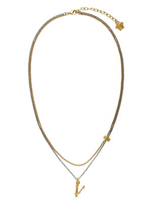 Versace double-chain pendant necklace - Gold