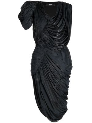 Versace draped pleated midi dress - Metallic