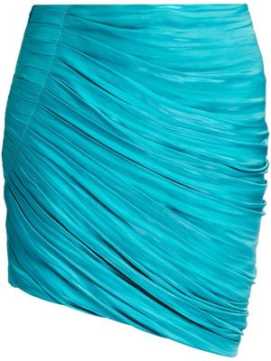 Versace draped pleated miniskirt - Blue