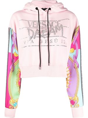 Versace Dream via Gesù cropped hoodie - Pink