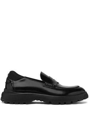 Versace Elios Medusa-plaque leather loafers - Black