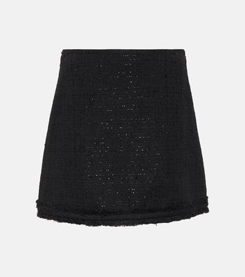 Versace Embellished tweed miniskirt