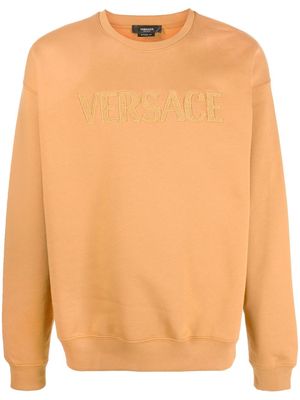 Versace embroidered-logo detail sweatshirt - Brown